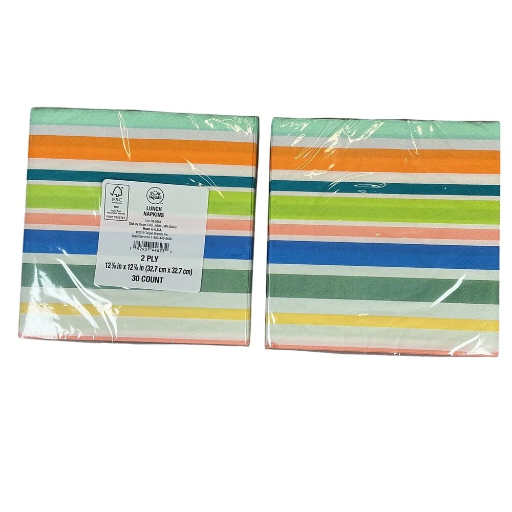 Sun Squad Striped Lunch Napkins 30 Ct 2 Ply 12.7in‎ Set of 2